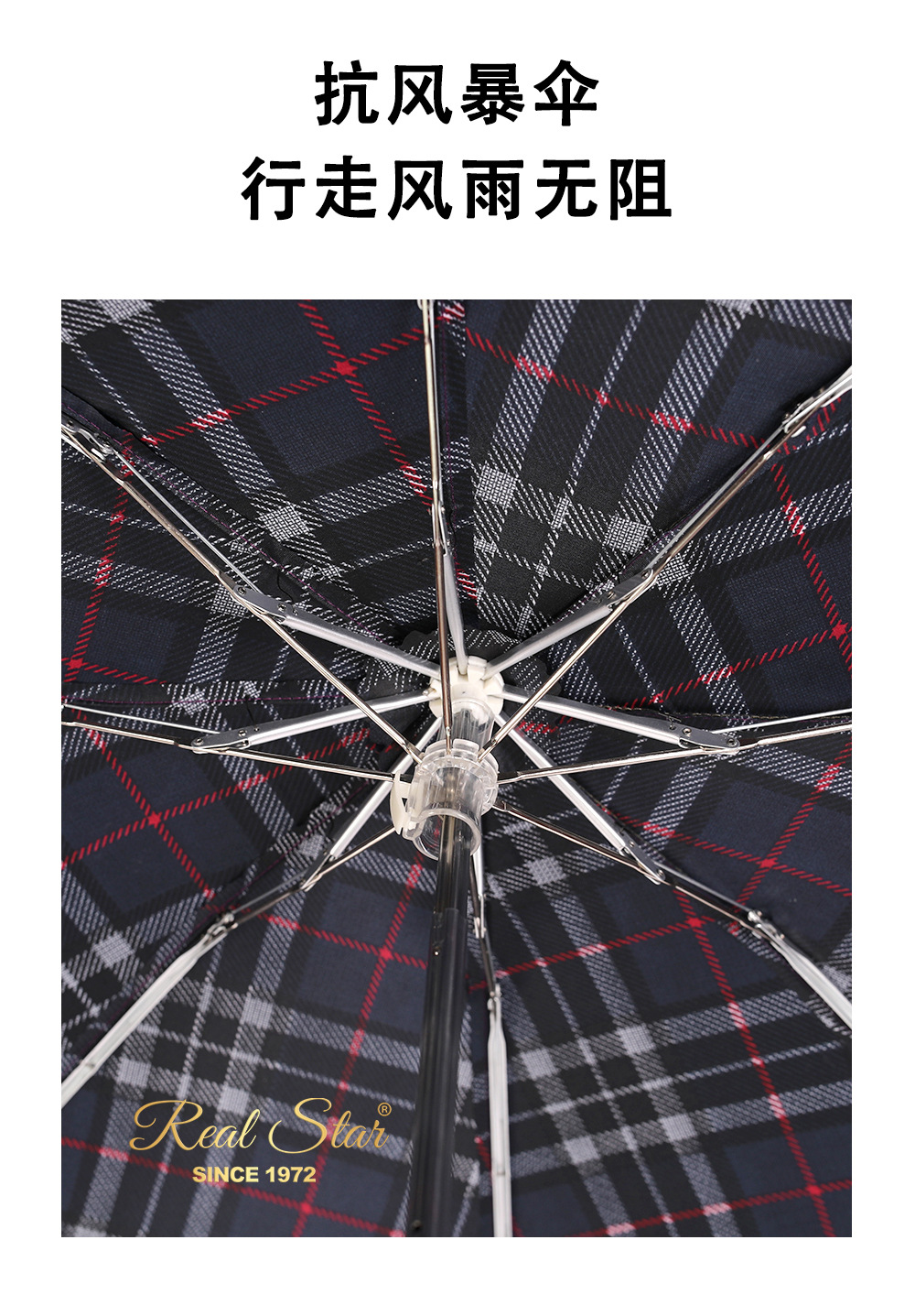 手开铝合金架五折8骨超小迷你伞经典格纹外贸现货详情20
