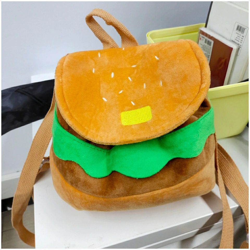 The same style of hamburger backpack as Xiaohongshu, cute cartoon student small backpack, large-capacity campus backpack for girls pic 14