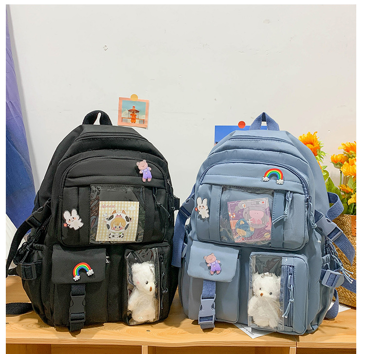日系初高中生双肩包潮牌可爱小学生书包 韩版原宿ins风通勤背包女详情28