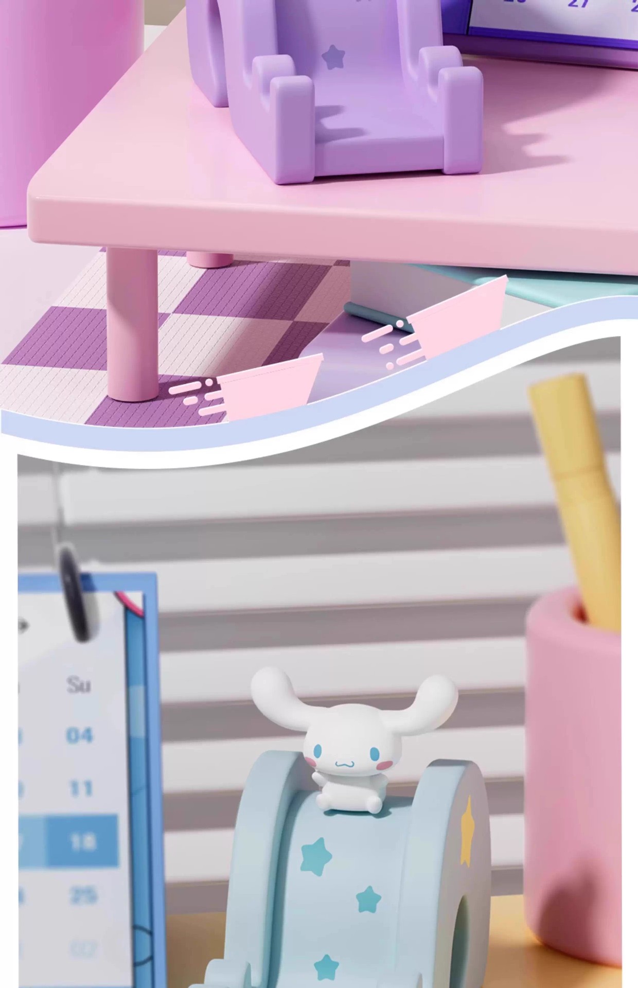 Wholesale of genuine Sanrio slide phone stand ornaments, blind boxes, cute figurines, desktop decorations, gifts and figurines pic 9