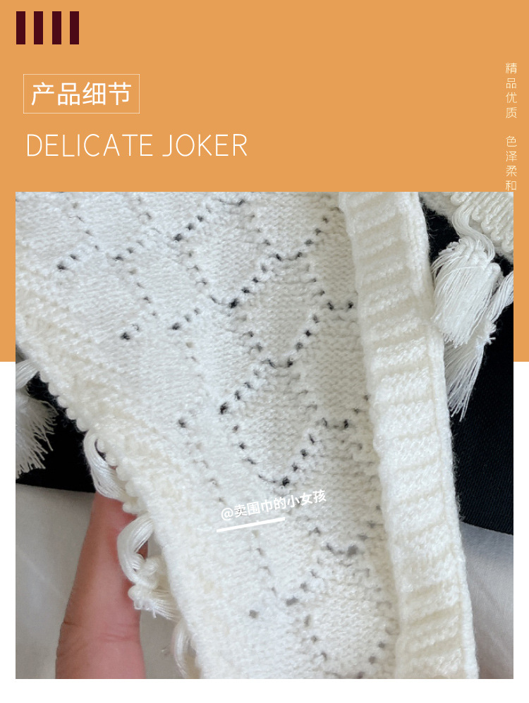 国潮旗袍披肩女外搭百搭中国风春秋新款针织外套搭配长袖三角开衫披肩详情2