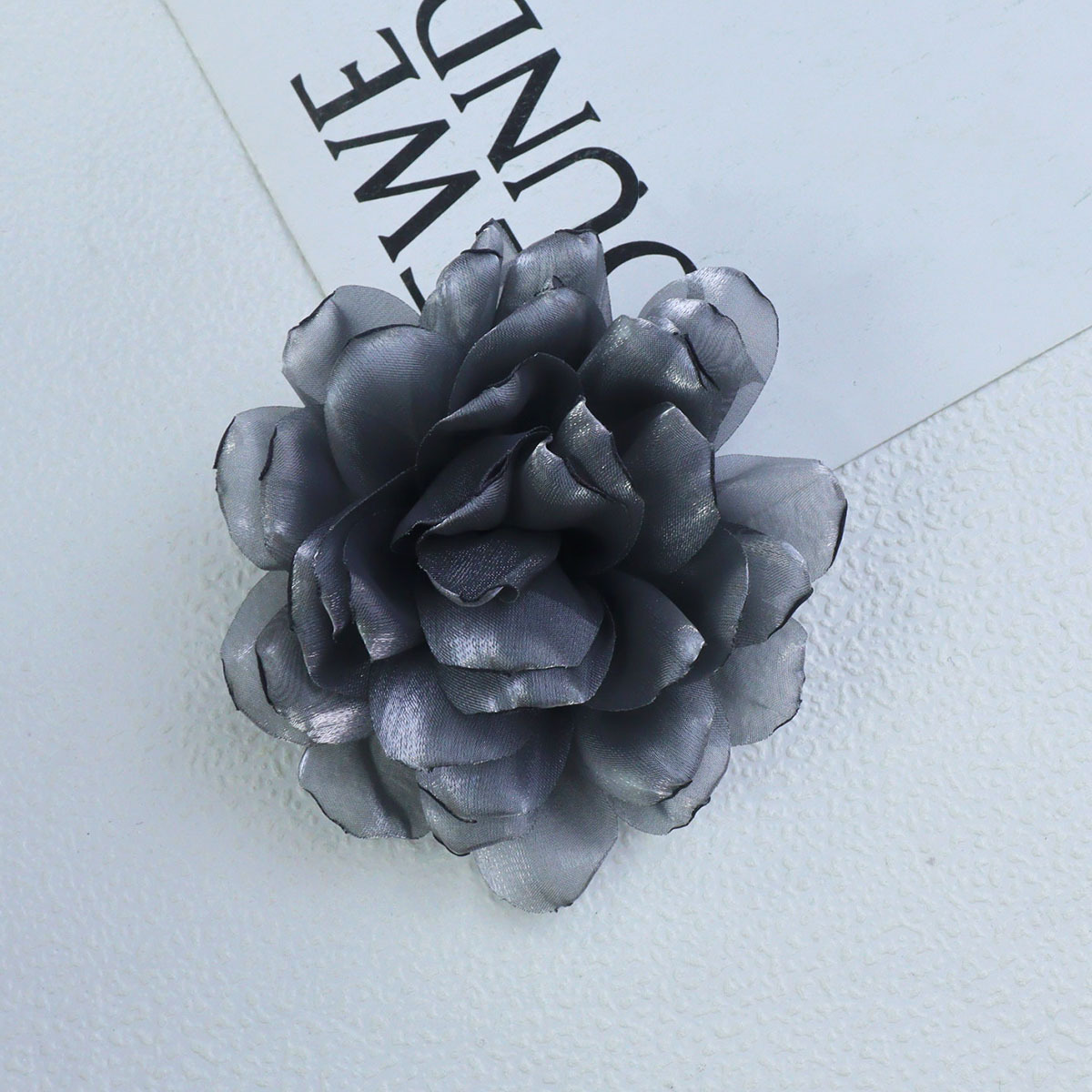 10cm欧根纱百合缎面烧边纱花diy手工头饰服饰辅料鞋花批发发饰详情9