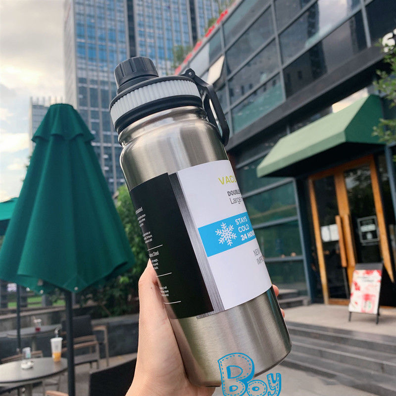 Cross-border 304 stainless steel insulated cup, outdoor portable mountain climbing sports water bottle, direct drinking, simple hand-held space pot pic 22