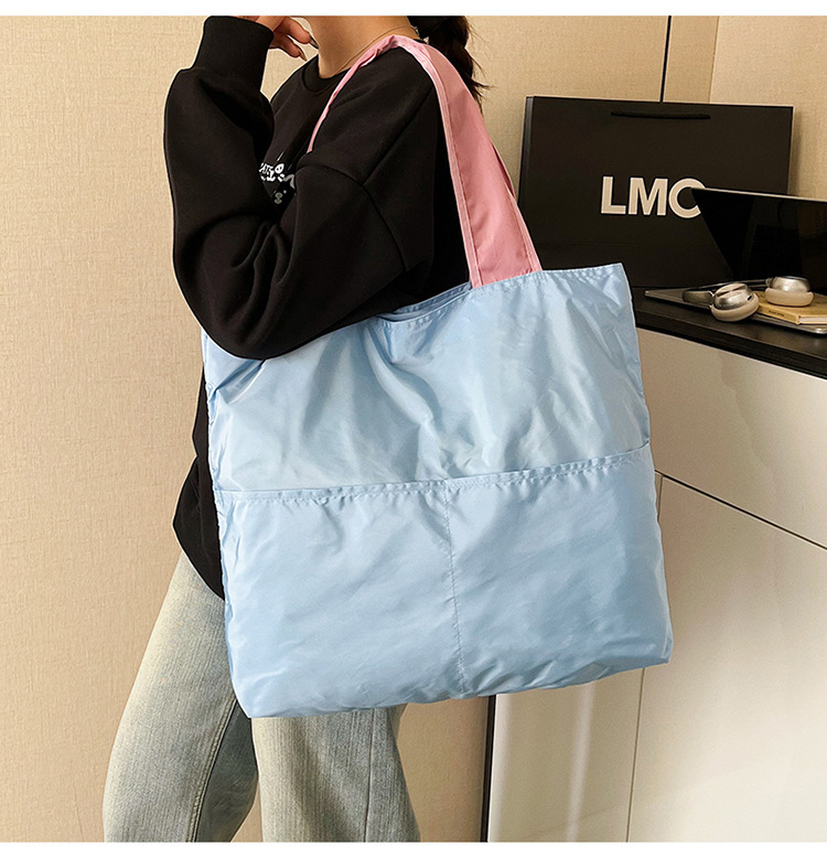 日系云朵包可折叠便携单肩手提收纳袋子大容量拉链超市买菜包防水详情18