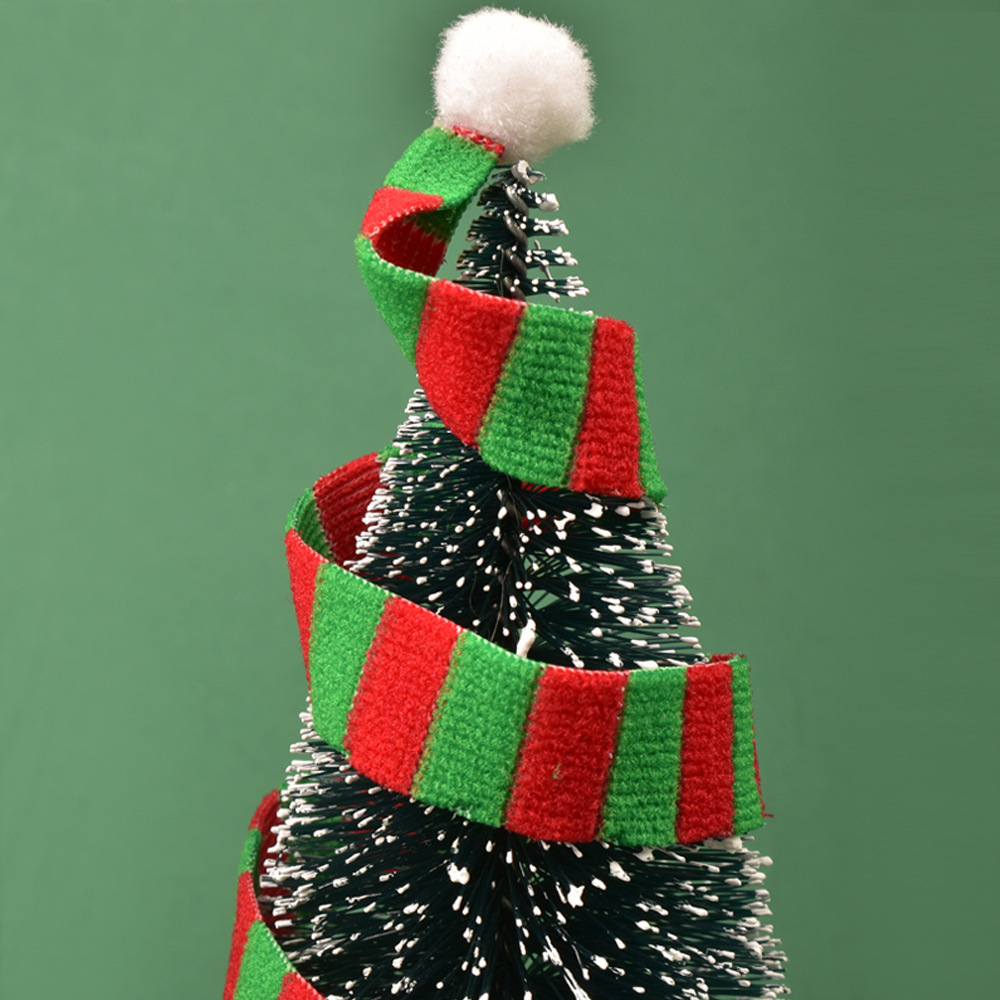 Christmas decorations: Mini scarf, woven fabric small scarf, red and white, red and green striped small scarf decoration pic 7