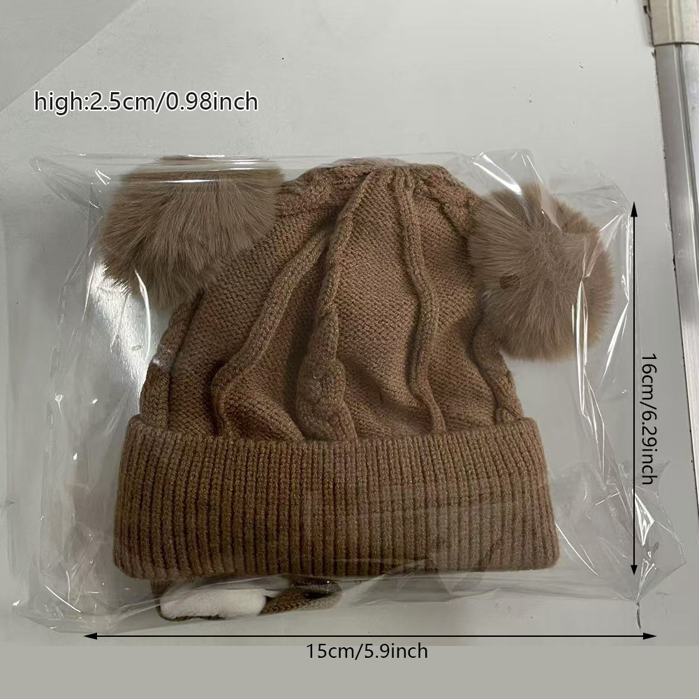 跨境新款秋冬儿童护耳帽加绒针织套头帽宝宝保暖帽子婴儿毛线帽详情6