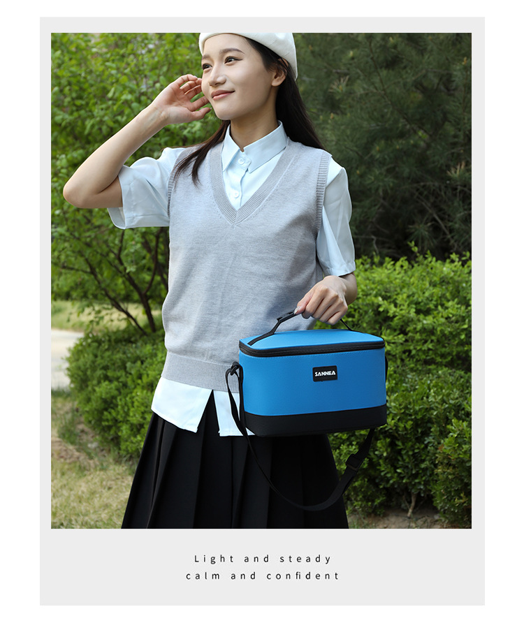 Wholesale aluminum foil lunch bags, waterproof ice packs, hand-held lunch box bags, thickened striped bento bags, insulated bags, cross-border pic 22