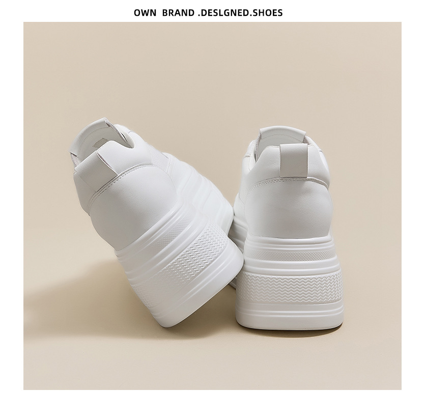 The thick-soled, insole, breathable white sneakers are a perfect match for women and are a new sporty casual shoe for Spring and summer 2025 pic 21