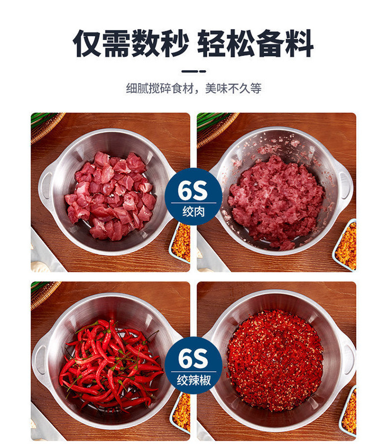 德国戴玛斯电动绞肉机家用多功能料理机搅拌搅馅绞馅蒜蓉泥器辣椒详情9