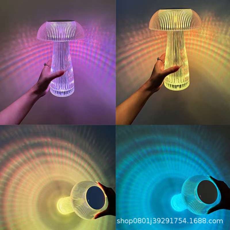 工厂直供水母灯创意蘑菇氛围灯轻奢卧室桌面床头小夜灯详情5