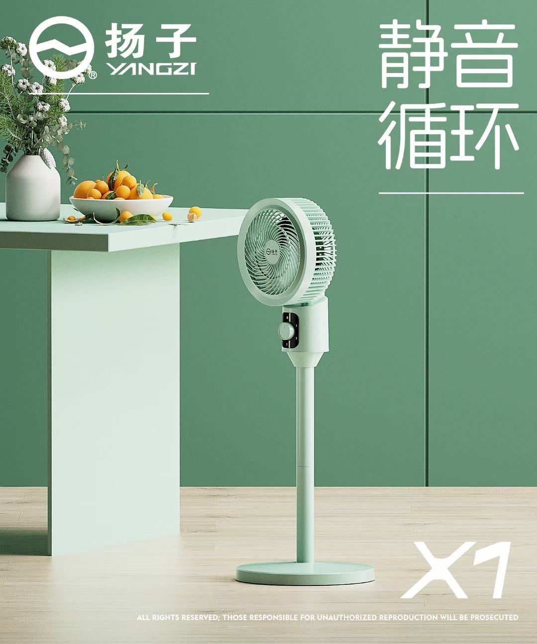 空气扇家用落地扇台立两用扇底噪左右摇头遥控定时空气循环扇批发详情3
