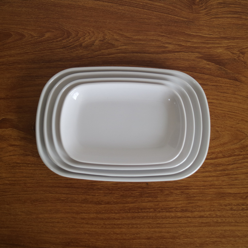 White melamine thickened oval plates, den-shaped plates, barbecue plates, stir-frying plates, snack plates, roast meat plates, in stock, factory wholesale pic 9