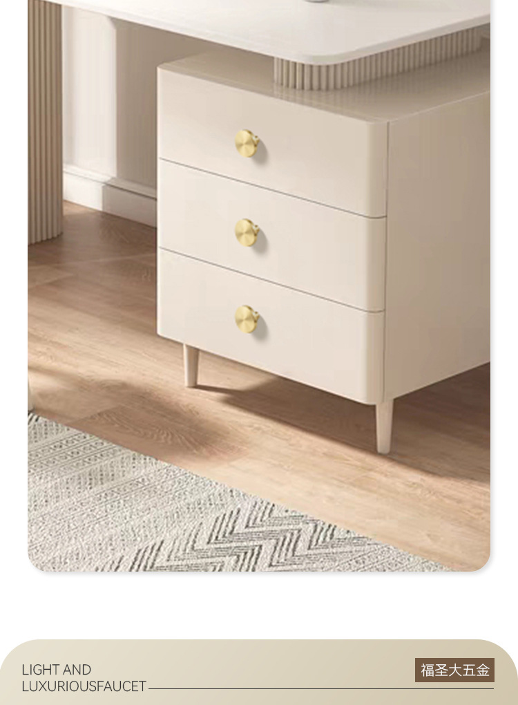 Drawer bedside table, TV cabinet, wardrobe, cabinet door, round handle, kitchen cabinet, small home, modern and simple, golden single-hole handle pic 5