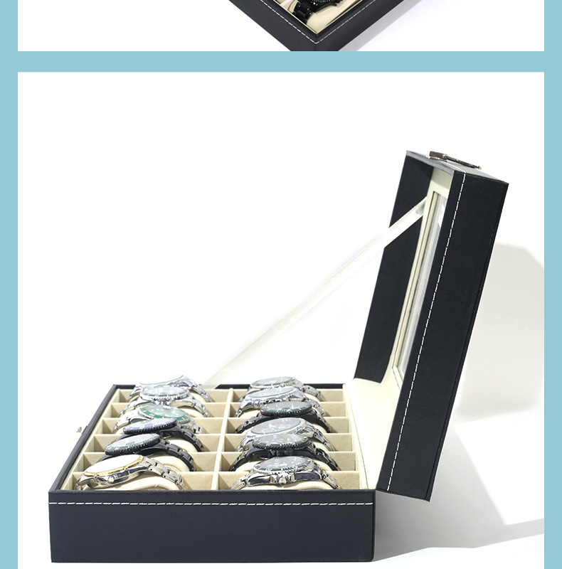 皮质表盒手表收纳盒腕表展示盒可拆卸手表箱表饰品手链一体盒子详情13