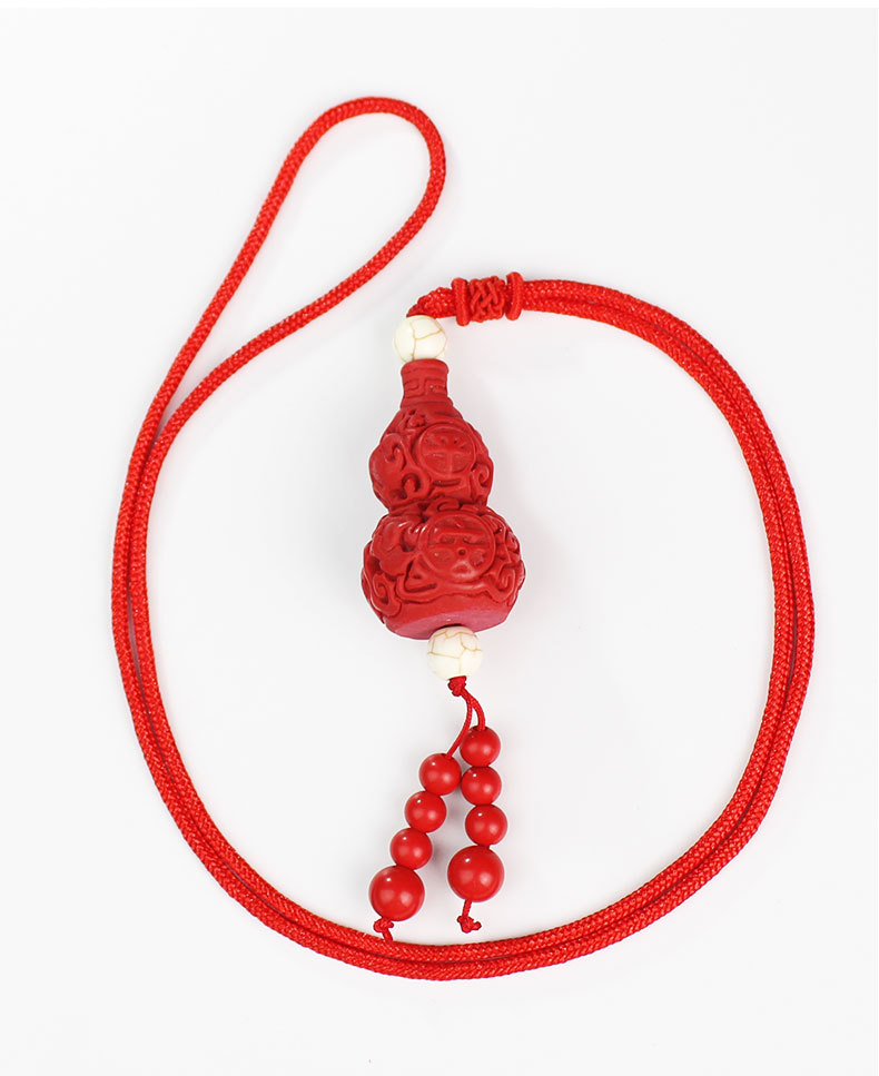 朱砂葫芦项链挂脖吊坠男女情侣红色本命年饰品挂件红朱砂厂家批发详情9