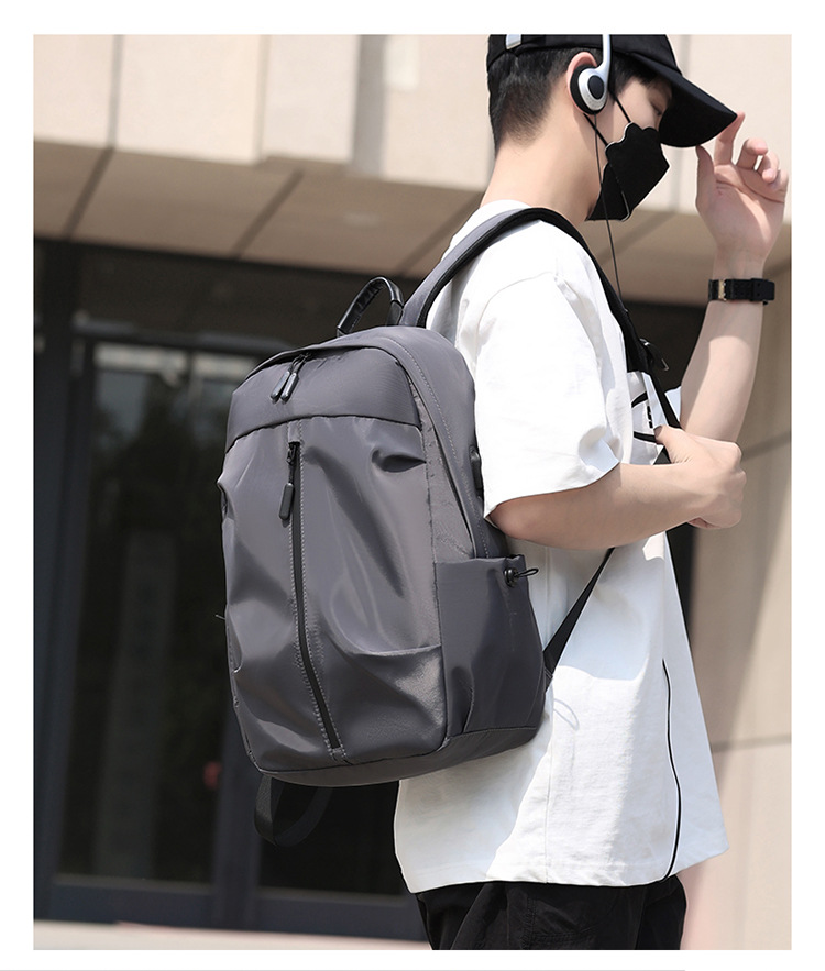 新款双肩包男士大容量轻便防水旅行背包商务电脑包休闲简约书包详情15