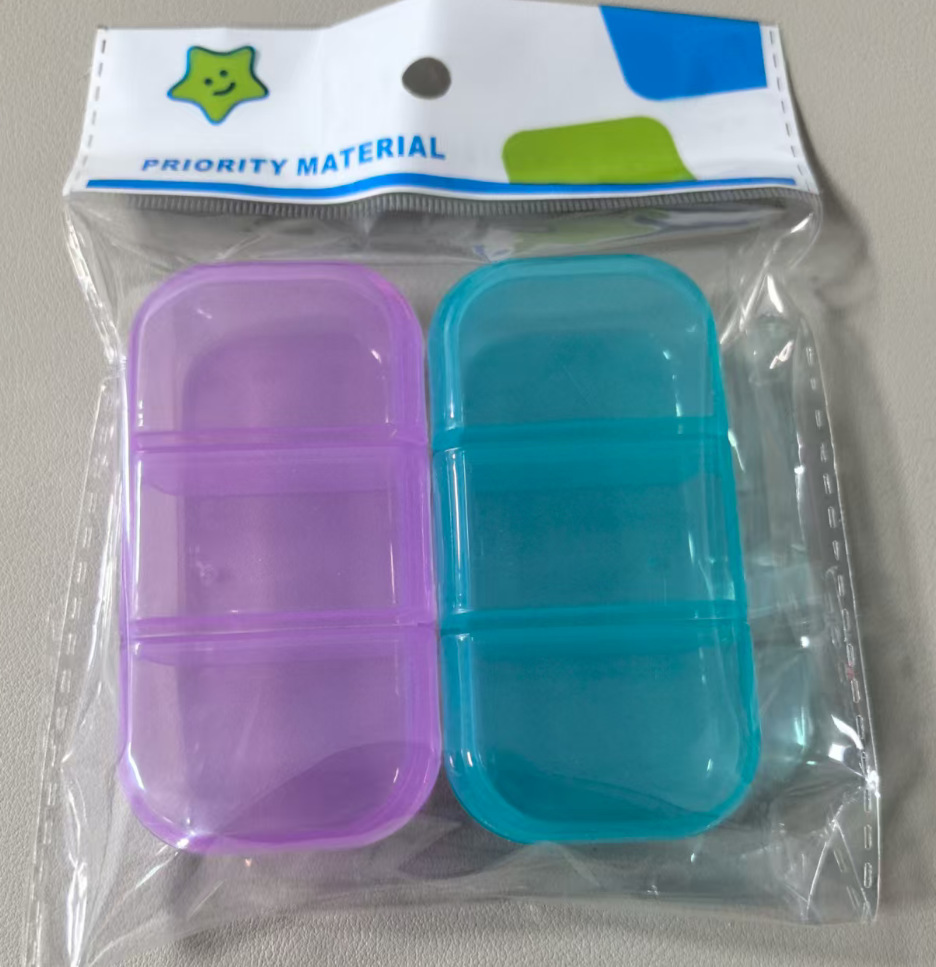 Portable transparent medicine storage box with high appearance level, mini one-week seven-day travel compartments, plastic medicine box, OPP bag pic 12