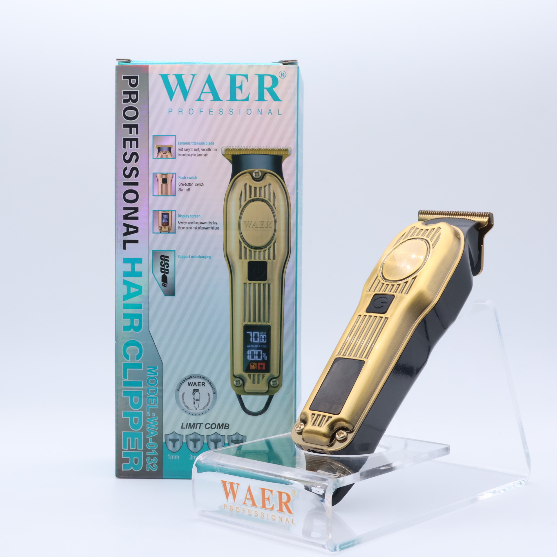 WAER新款电动理发剪雕刻不锈钢电推剪发廊专用大功率专业款电推子详情23