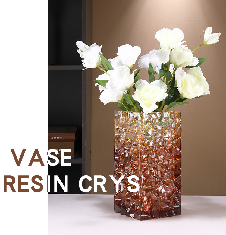 French-style high-end crystal resin vases for living room flower arrangements, European-style high-end entrance hall ornaments, and light luxury flower arrangements pic 7