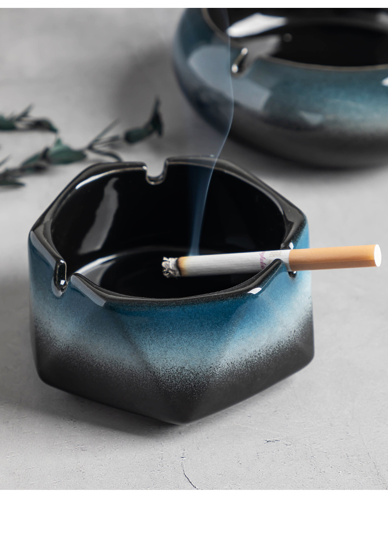 大号烟灰缸创意个性陶瓷烟缸家用复古中式客厅轻奢办公室潮流烟缸详情8