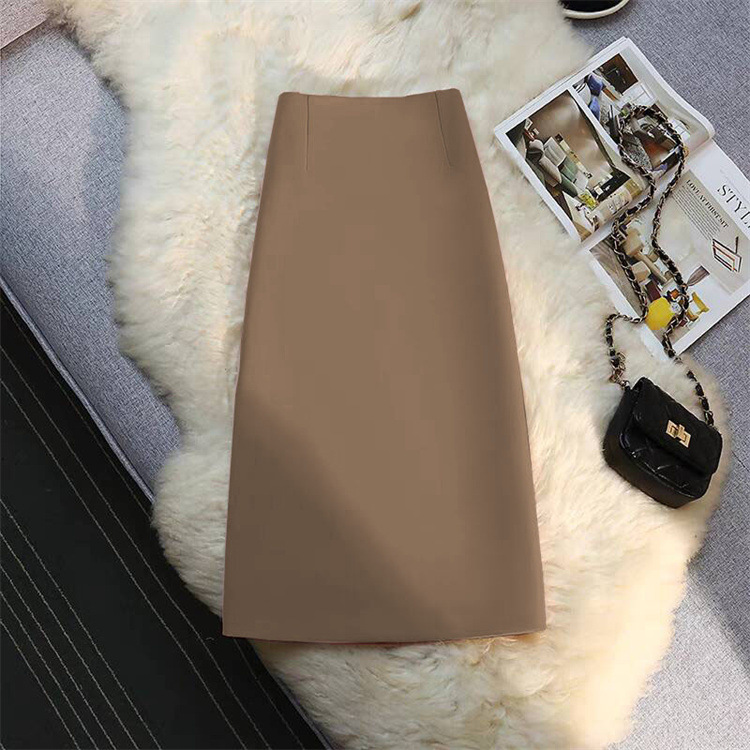 西装半身裙女中长款直筒裙垂坠感夏季2025小个子通勤风开叉包臀裙详情23