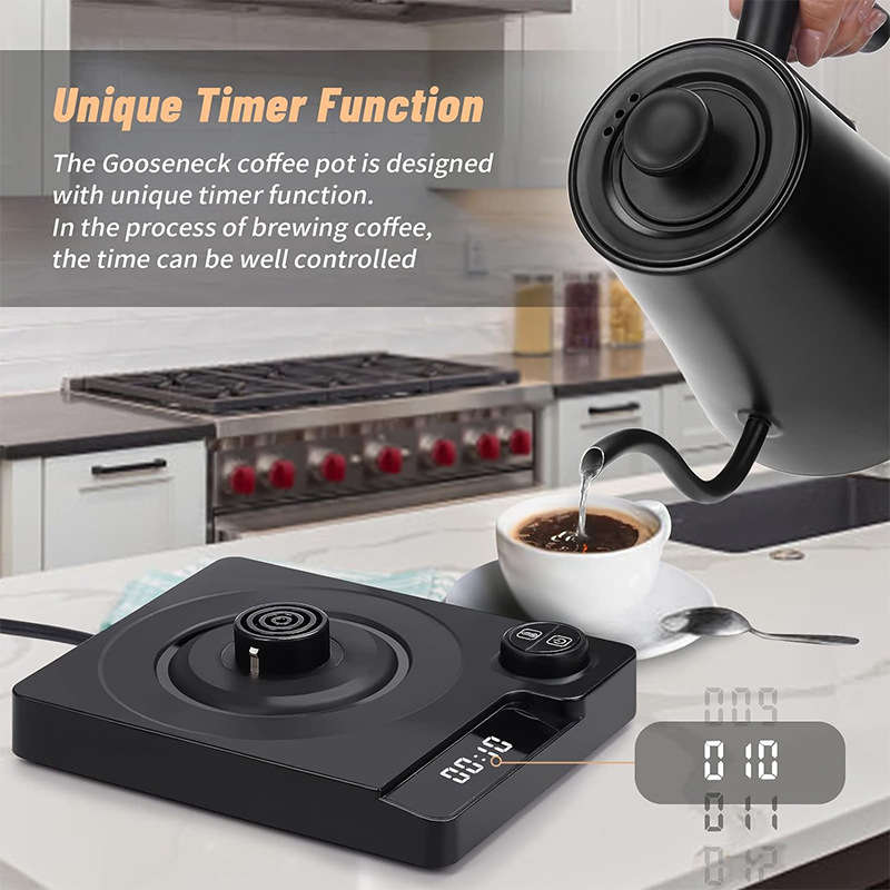 Gooseneck Kettle crossover e-commerce 2025 smart thermostat boca fina hervidor eléctrico cafetera tetera de cuello de cisne pic 6