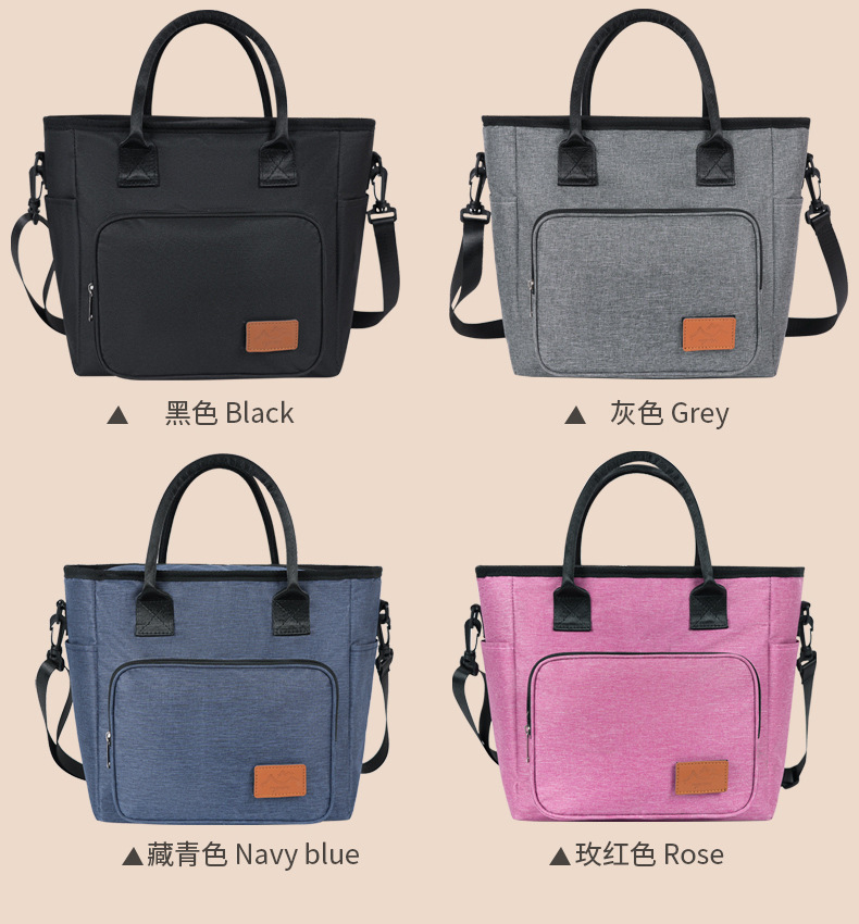 跨境亚马逊牛津布餐包单肩斜挎包保温饭盒收纳包折叠便携保温冰包详情4