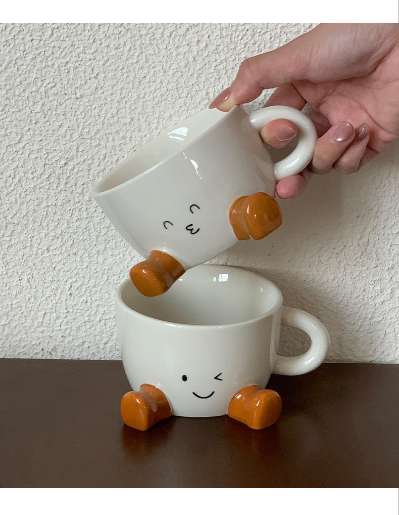 可爱脚丫马克杯ins创意陶瓷高颜值咖啡杯早餐牛奶杯家用陶瓷水杯详情6