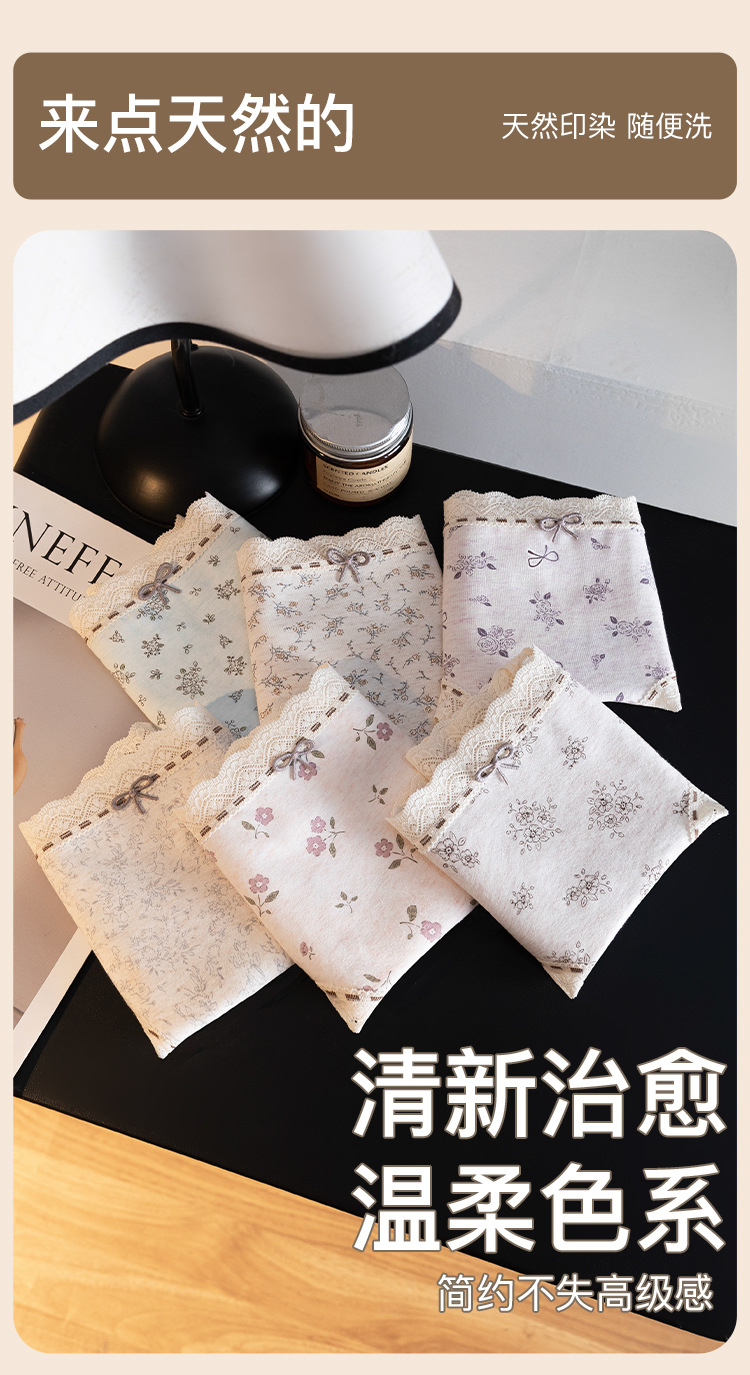 Rustic style waist pure cotton underpants for female students, comfortable and breathable, all-cotton antibacterial crotch, seamless, few women, triangular waistband pic 8