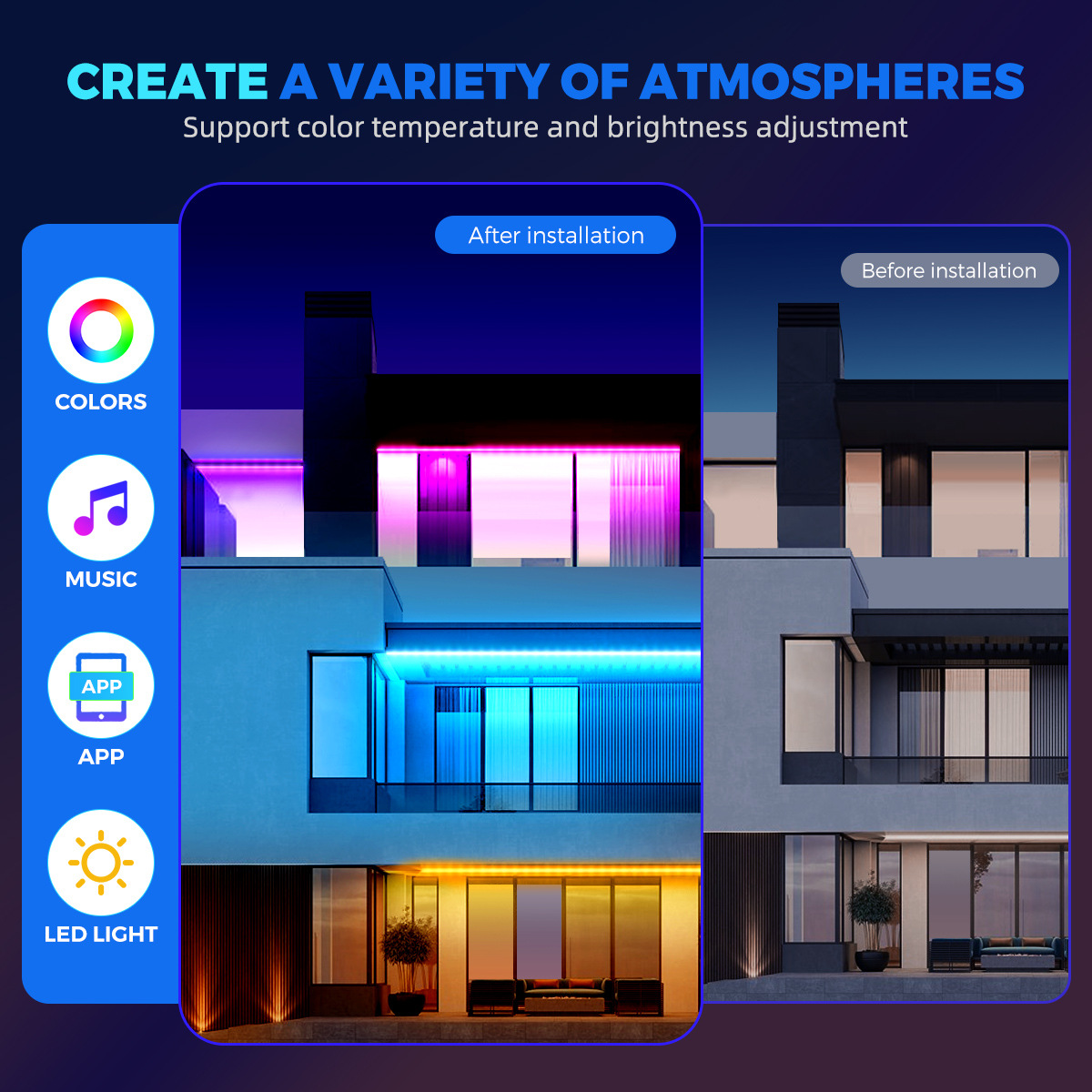 An rgb self-adhesive low-voltage 5v smart LED light strip set for e-sports atmosphere USB light strips that change color along with the music pic 5