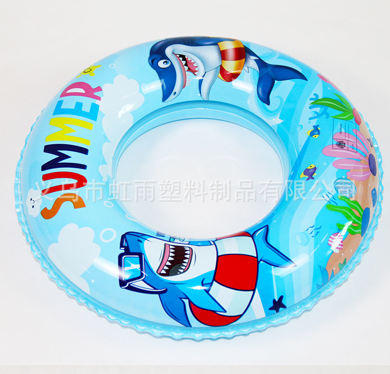 虹雨新款儿童小鲨鱼游泳圈批发可爱卡通大白鲨腋下圈加厚充气泳圈详情6