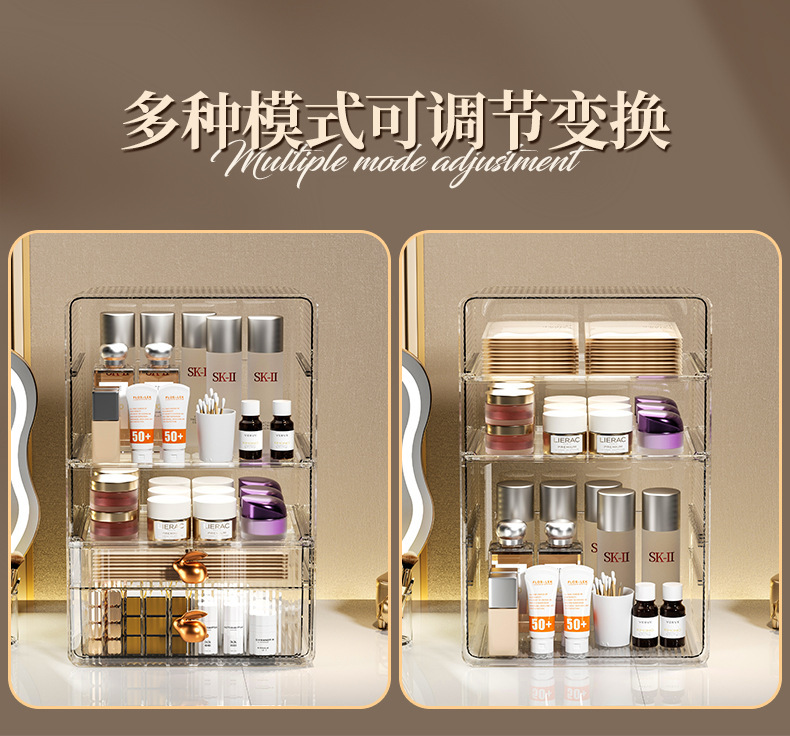 Cosmetics storage box, desktop large-capacity, internet-famous dressing table, drawer-type storage box, dust-proof skin care product rack pic 10