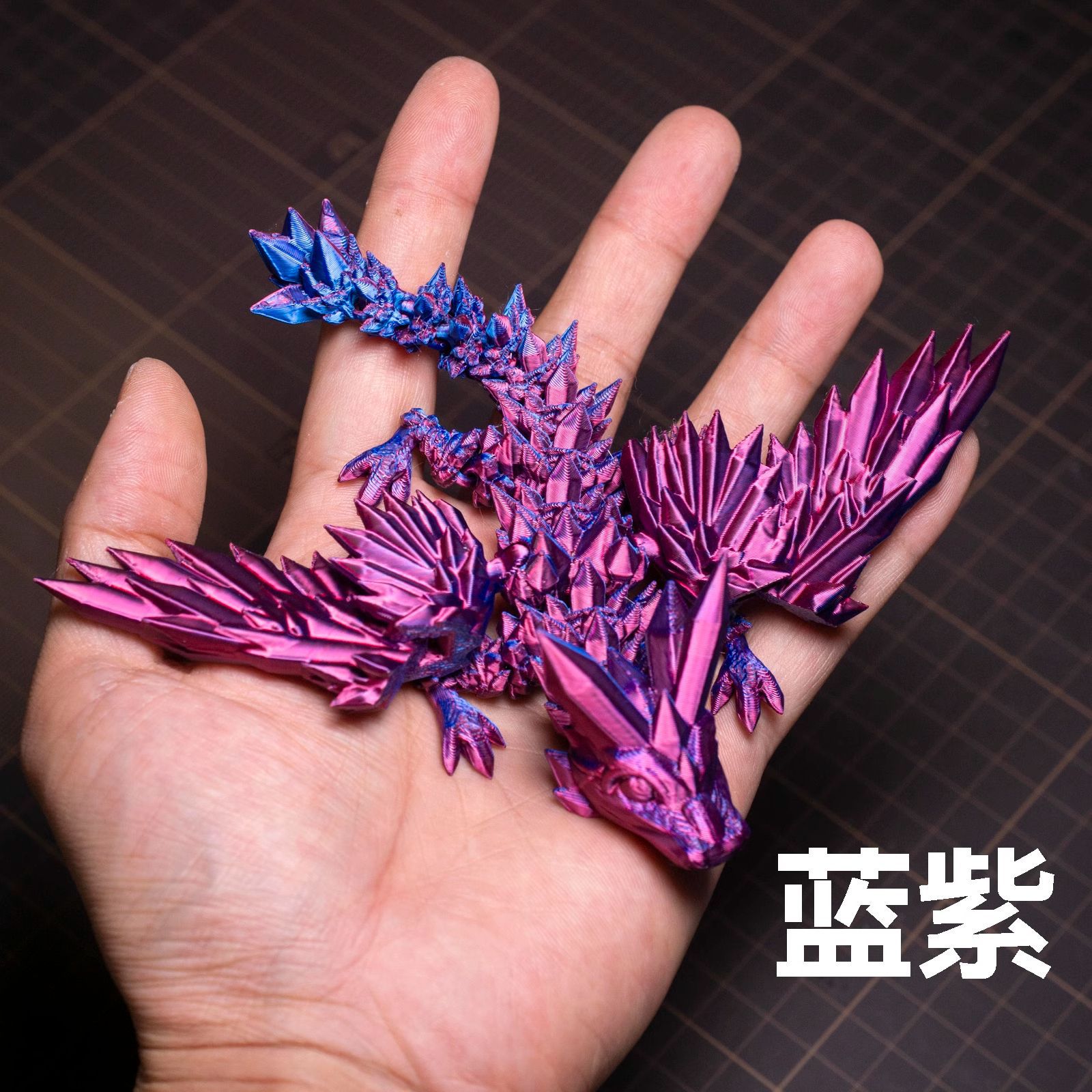 【厂家直销】3d打印摆件玩具水晶钻石飞龙关节可活动龙手办模型详情2