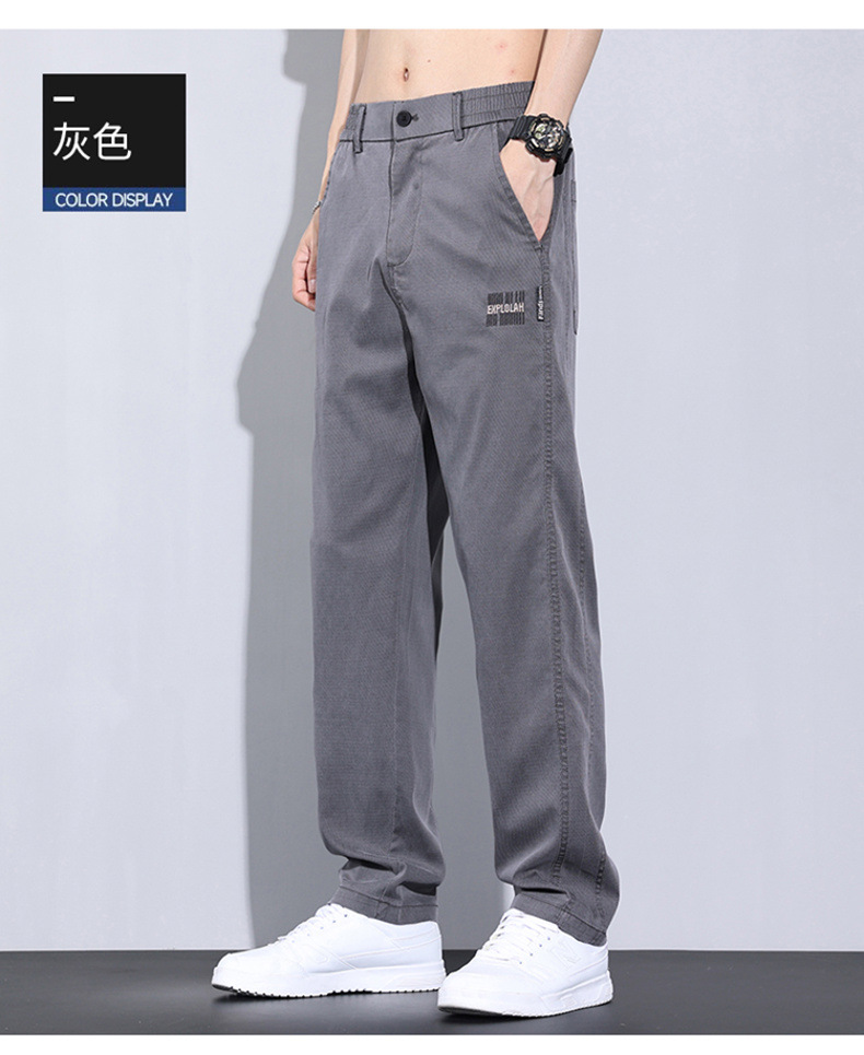 啄木鸟冰丝休闲裤子男士夏季薄款潮牌宽松天丝柔软牛仔五分长裤详情16