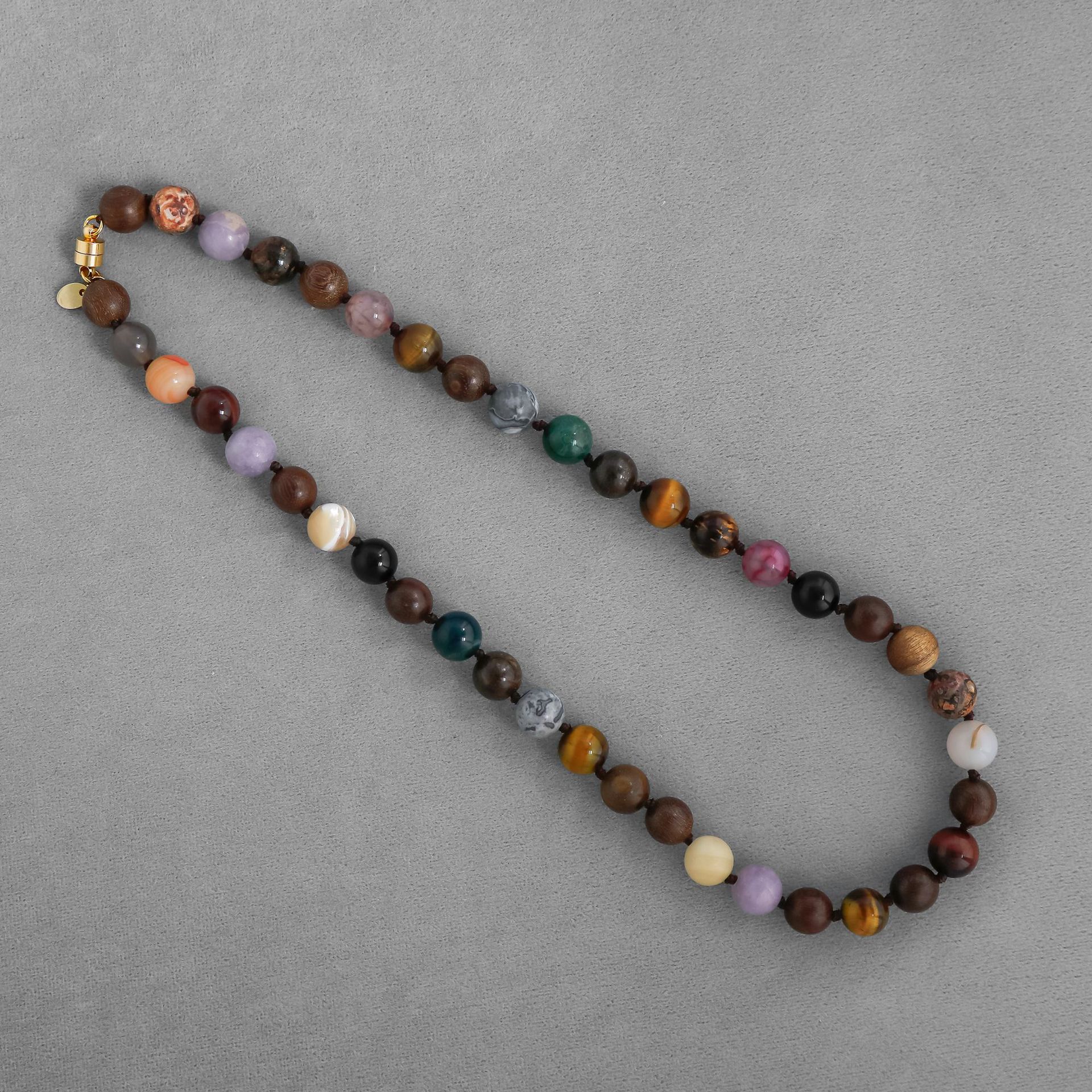 ZIXIU*家沉香木串珠项链新中式董洁同款复古天然石玛瑙串珠锁骨链详情5