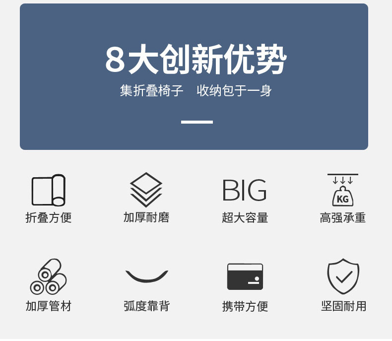 户外折叠钓鱼椅美术生小马扎野营便携超轻靠背凳带储物包野钓板凳详情9