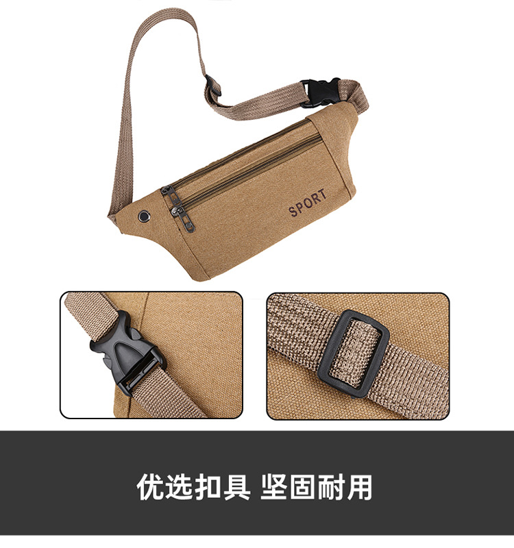 男士帆布手机腰包透气户外运动登山胸包工地干活摆摊男士手机包详情6