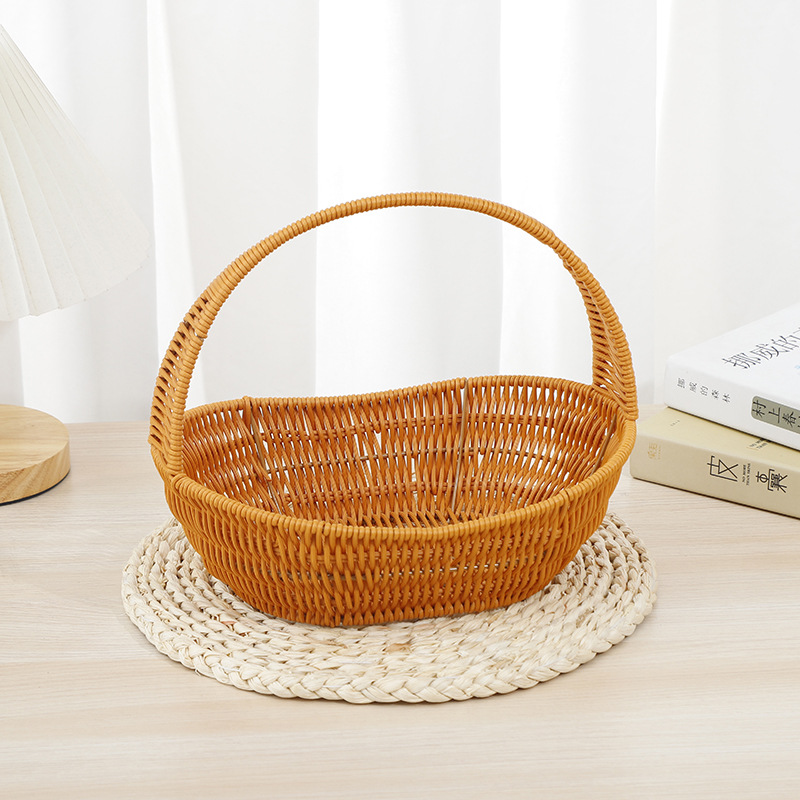 New imitation rattan woven hand-held flower baskets, souvenir flower baskets, flowerpot flower baskets, and garden flower baskets are available for wholesale from the manufacturer pic 8