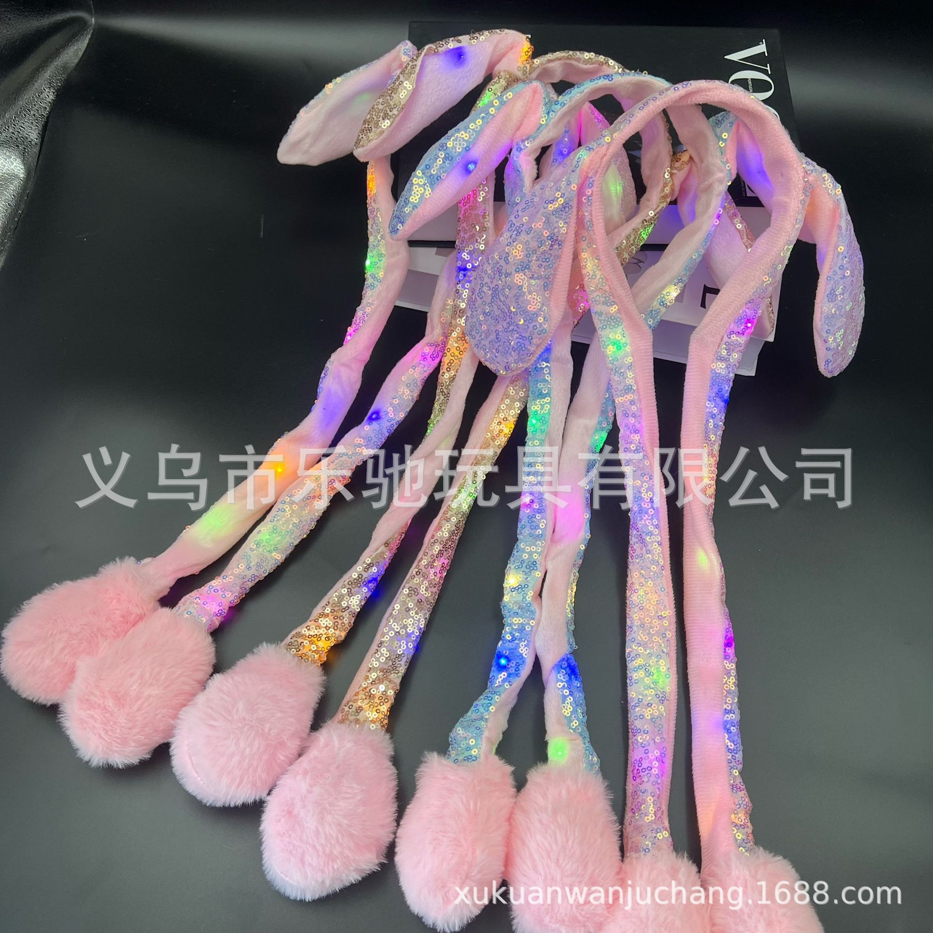 抖音同款发光兔子帽卡通气囊耳朵会动萌趣网红发箍皇冠饰品发饰头饰详情7