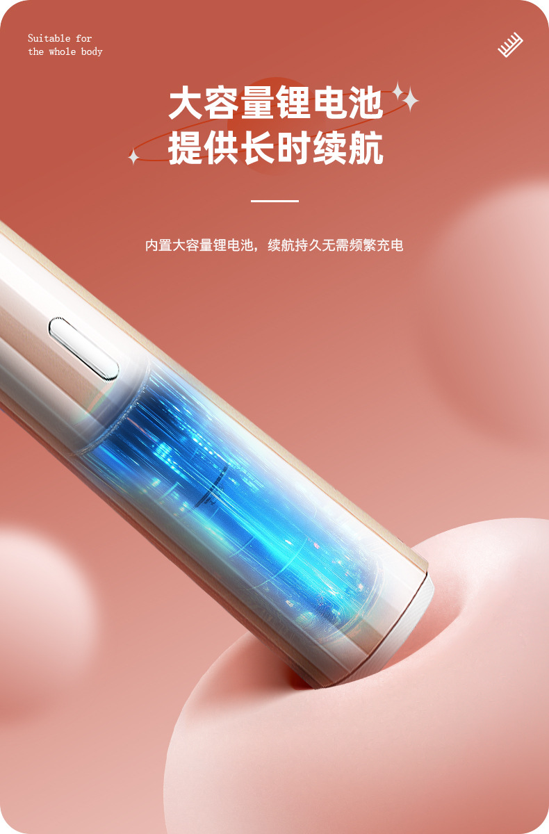 MARSKE MS-6399跨境新品女士腋下腿毛体毛剪双头刮刀剃胡须脱毛器电动剃毛器详情5