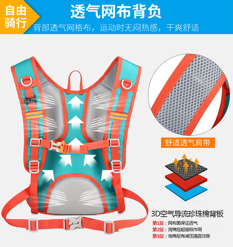 New outdoor colorful cycling bag, Korean-style simple sports mountaineering and off-road fitness water bag, water-resistant backpack pic 13