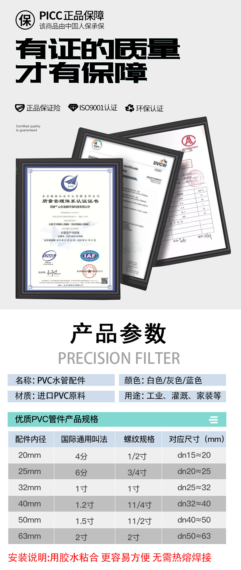 顶建 pvc立体三通四通五通六通白色20 25 32 40 50给水管接头配件详情2