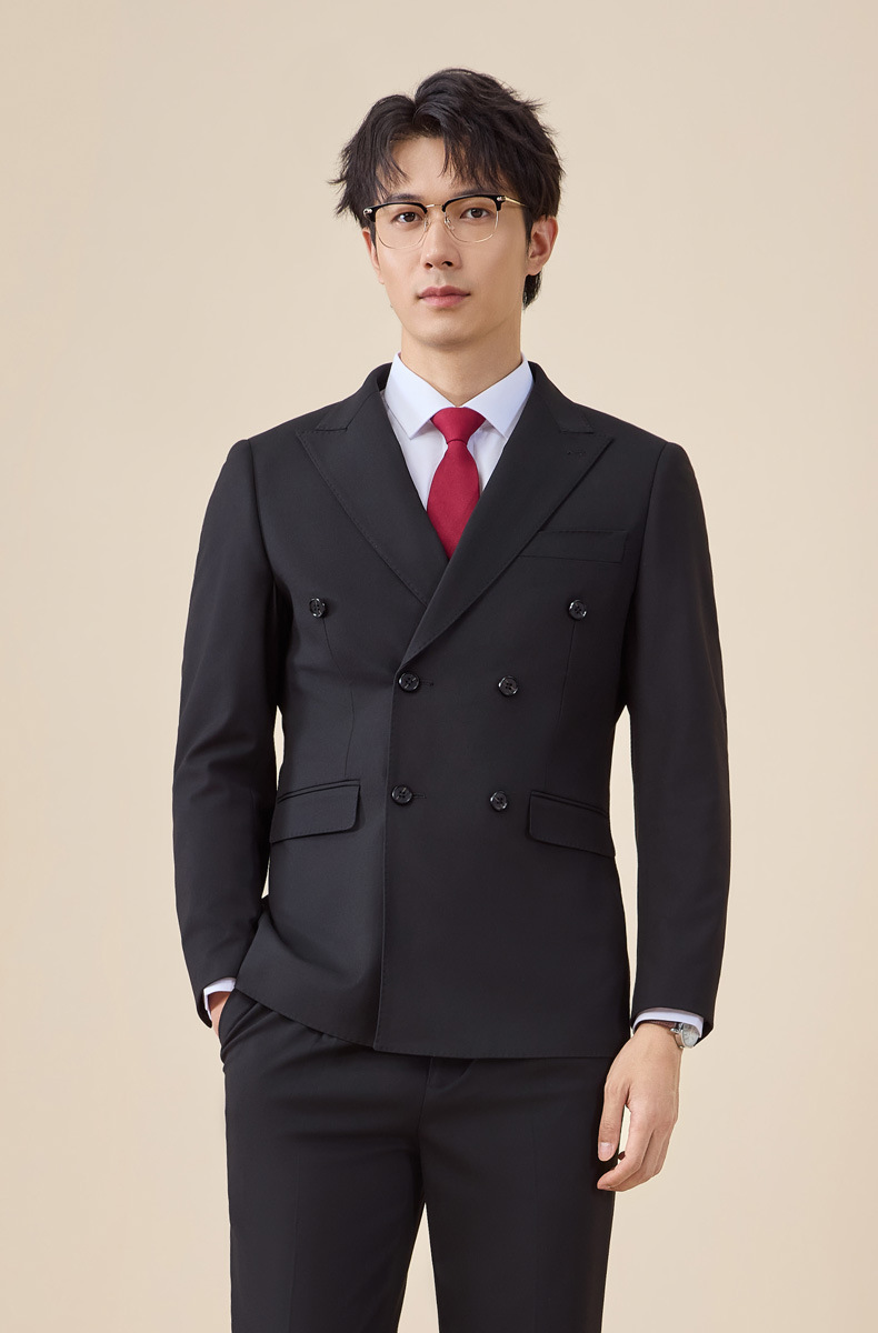 New double-breasted suit set for men autumn and winter pic 4