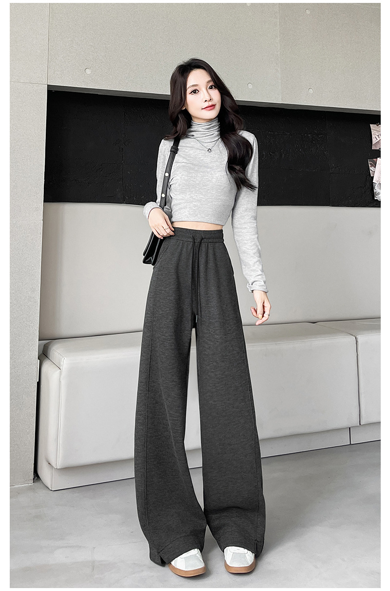 羊绒阔腿裤女秋冬季2025新款宽松直筒宽松垂感加绒加厚糯米休闲裤详情20