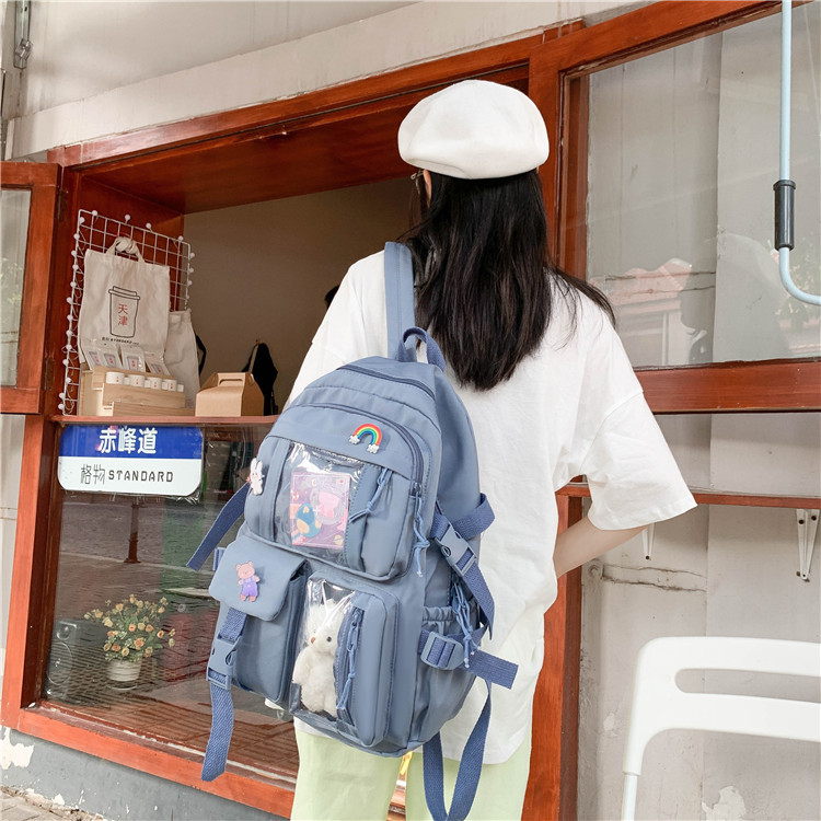 日系初高中生双肩包潮牌可爱小学生书包 韩版原宿ins风通勤背包女详情25