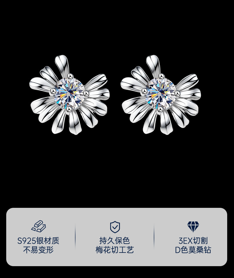 Zhuoheng carefully selects flower-shaped pearl stud earrings, earrings and ear sticks. These are simple and elegant, fashionable and versatile earrings for girls pic 1