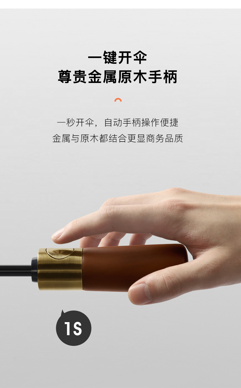 雨伞定制LOGO黑胶防晒遮阳伞男高级感全自动大号折叠伞批发印广告详情3