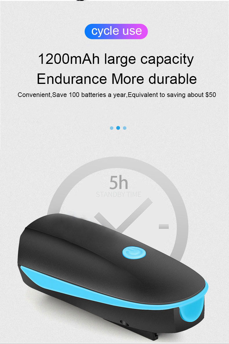 7588 Bicycle Light, Night Riding Warning light, mountain bike accessories, usb charging headlight, horn, led bicycle headlight pic 7