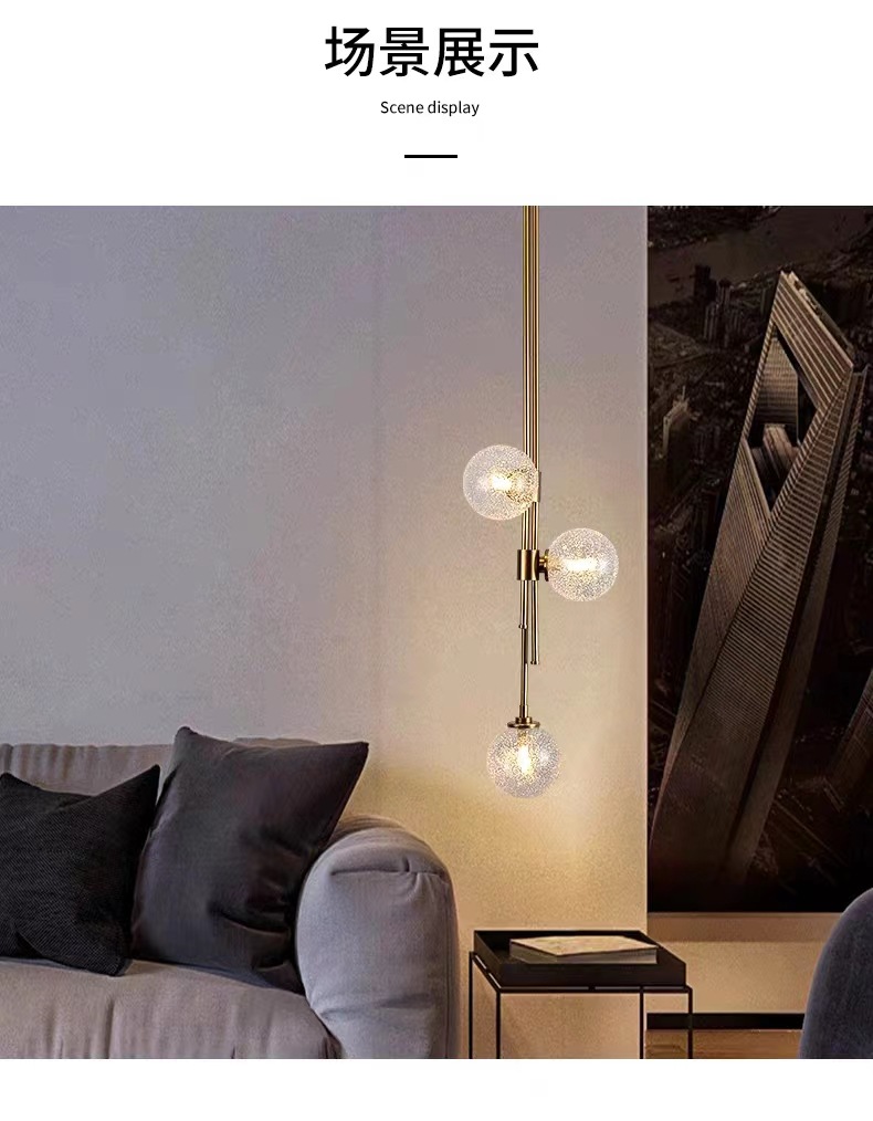 New modern light luxury Nordic creative bedroom bedside chandelier, simple and individual living room model room chandelier, full-house manufacturer pic 20