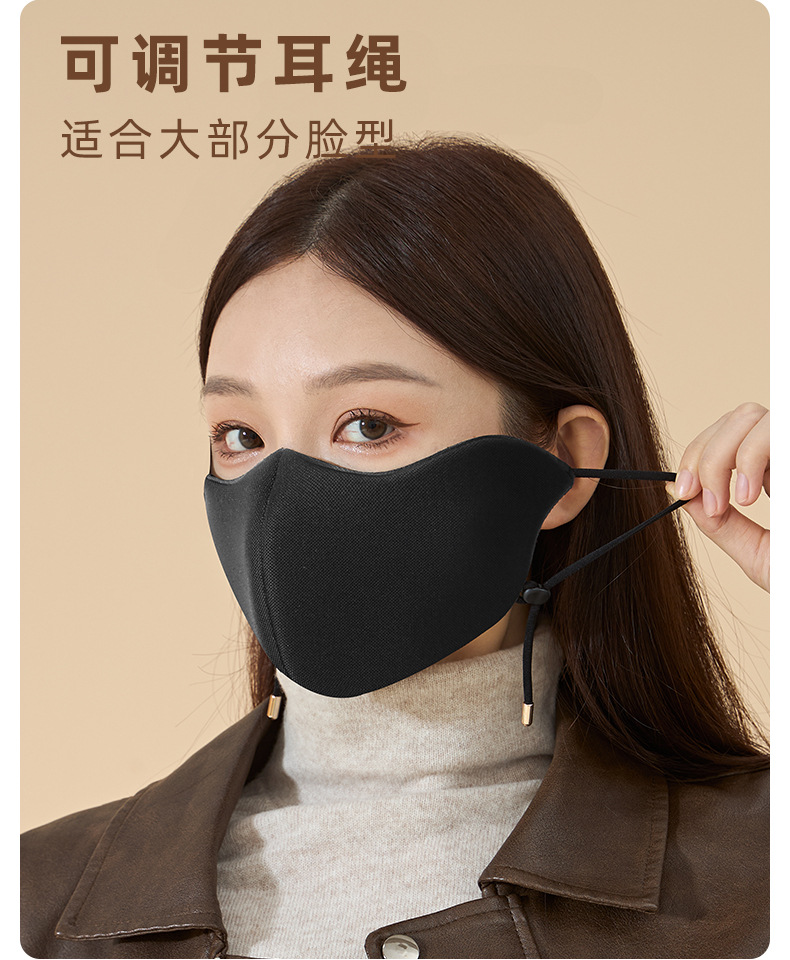 秋冬新品5D立体海绵保暖口罩骑行防风透气防寒加绒加厚脸罩面罩女详情11